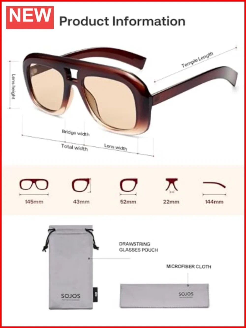 Retro Oversized Aviator Sunglasses with UV400 Protection